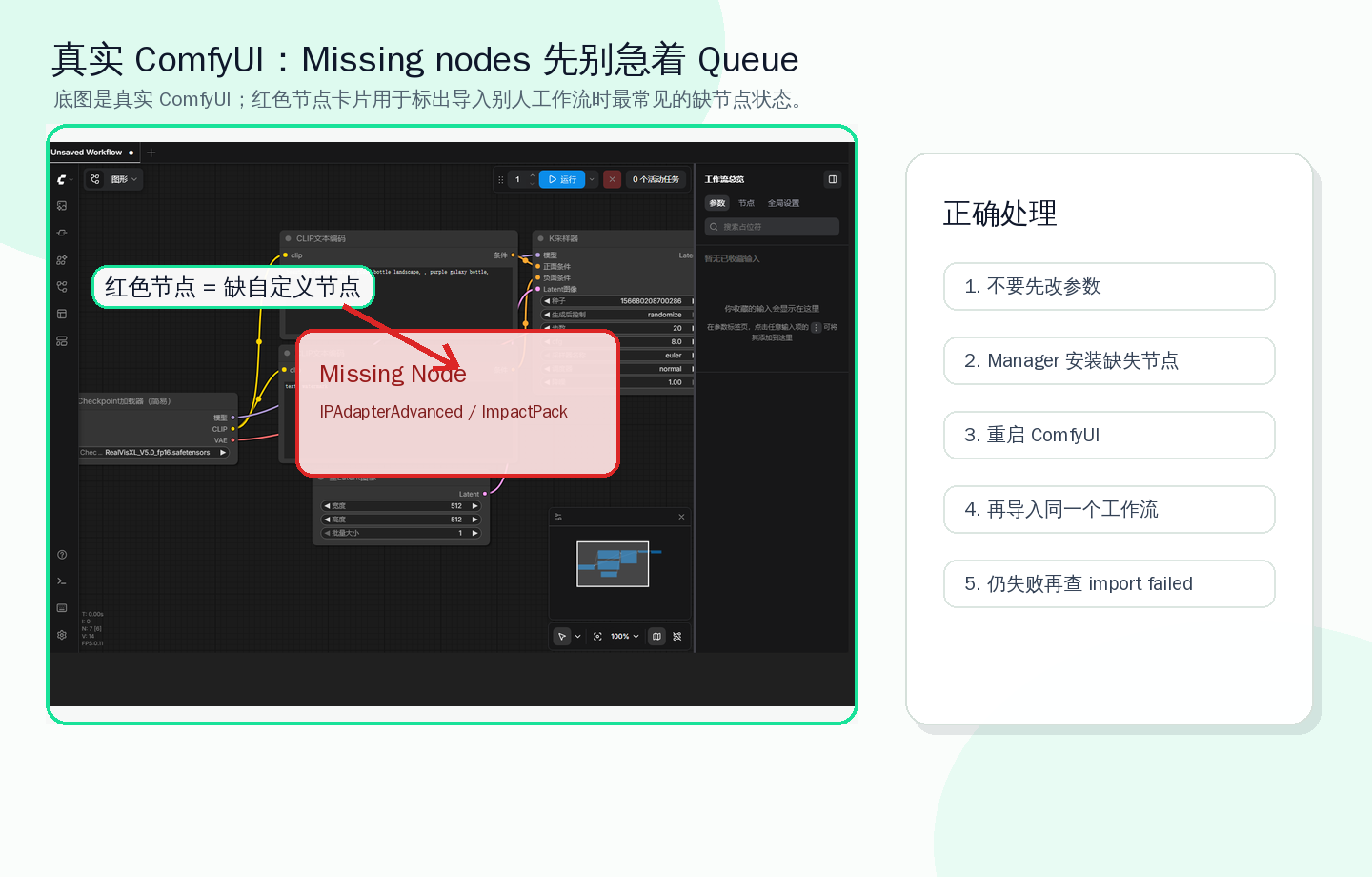 ComfyUI Missing nodes 修复入口标注